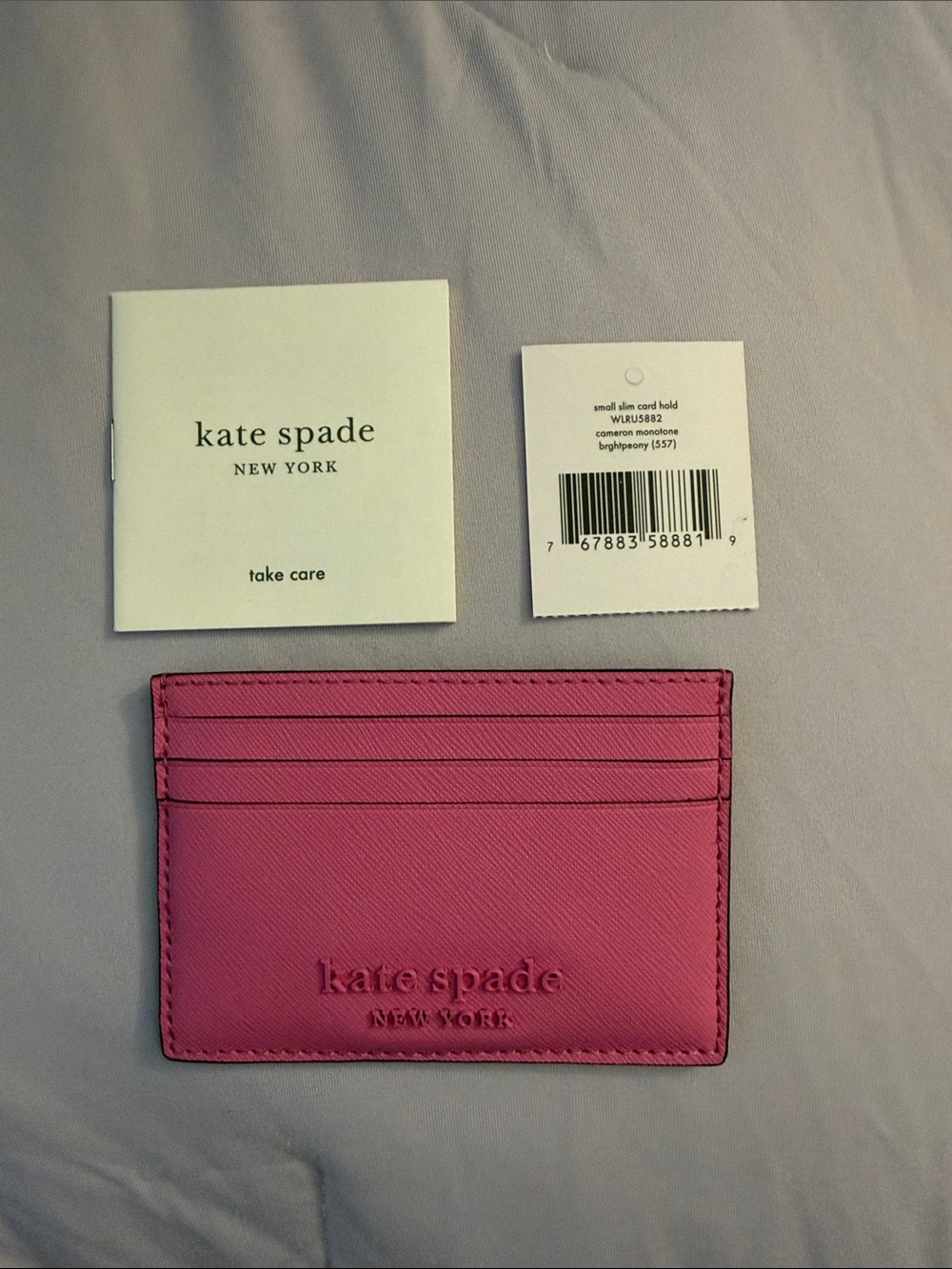 kate spade New York Pink Saffiano Leather Card Holder